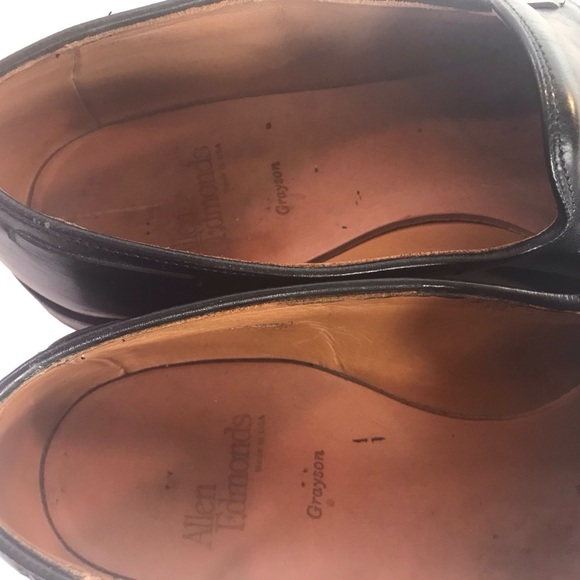 Allen Edmonds 11.5 B Handcrafted Calfskin Leather Grayson Black Tassel Loafers - Picture 11 of 12